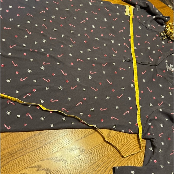 Woman’s Holiday 2X Henley Long-Sleeved Cotton Nightgown~ Charcoal Gray 💤 - Picture 7 of 10